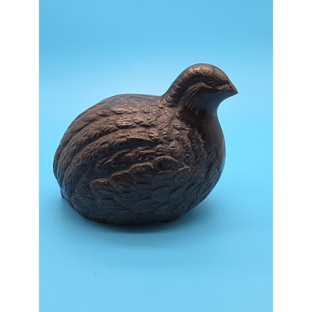Vintage Cast Iron Quail Bird Figurine 4"‎  Heavy Paperweight Decor